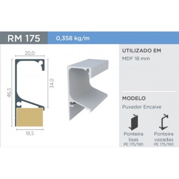 PERFIL PUXADOR ROMETAL RM-175